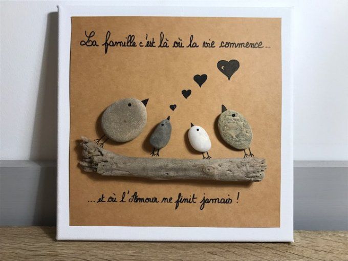 Cadre galets "Famille"