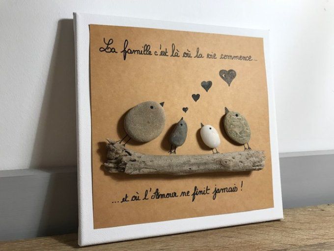 Cadre galets "Famille"