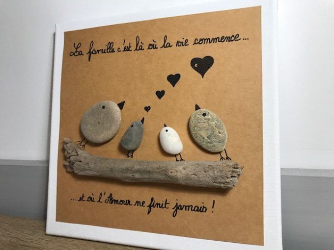 Cadre galets "Famille"