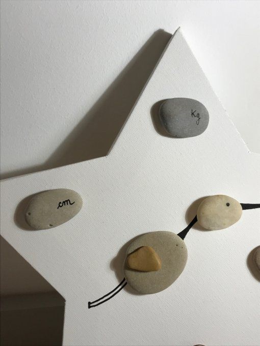 Tableau galets "cigogne"