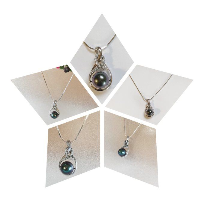 Pendentif "Infini" et perle de Tahiti