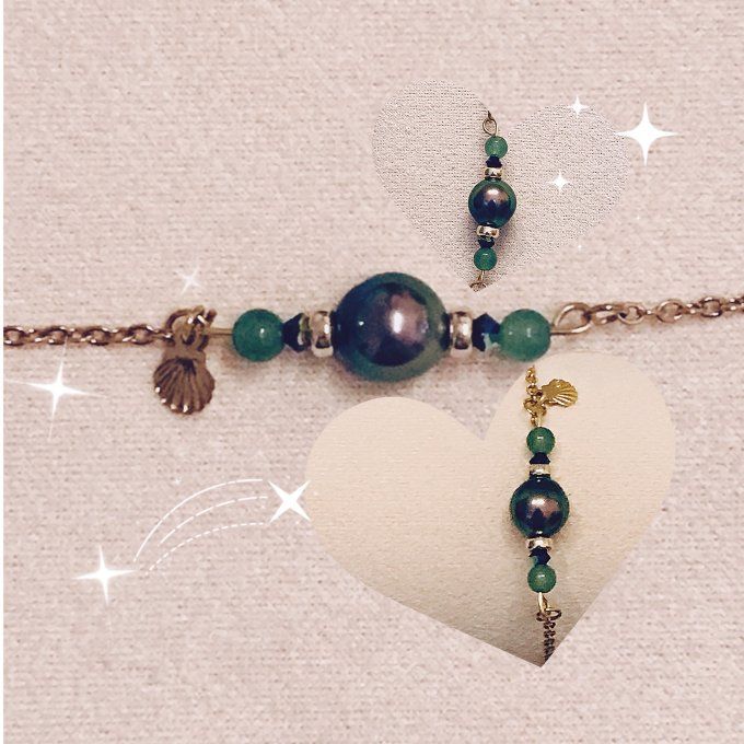 Bracelet Doré et Perle de Tahiti