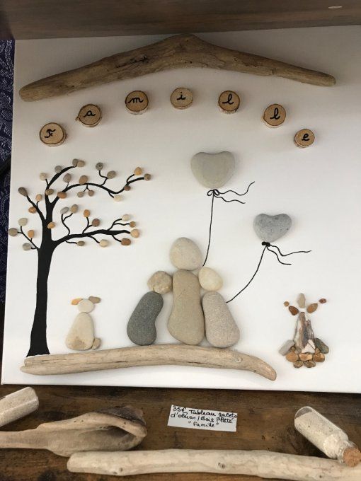 tableau galet Famille