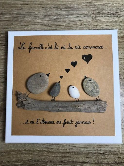 Cadre galets "Famille"
